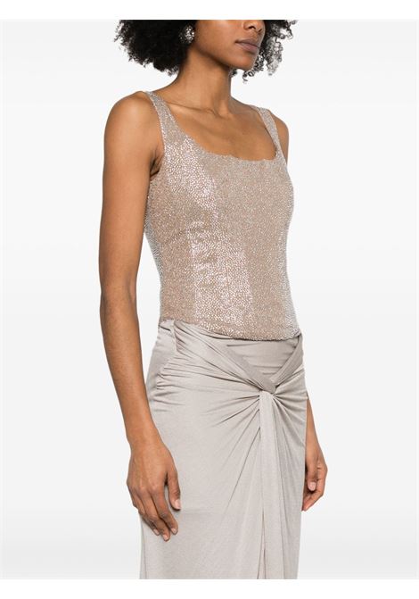 Sand beige crystal-embellished top Giuseppe di Morabito - woman GIUSEPPE DI MORABITO | 04SSTO337FC0442821